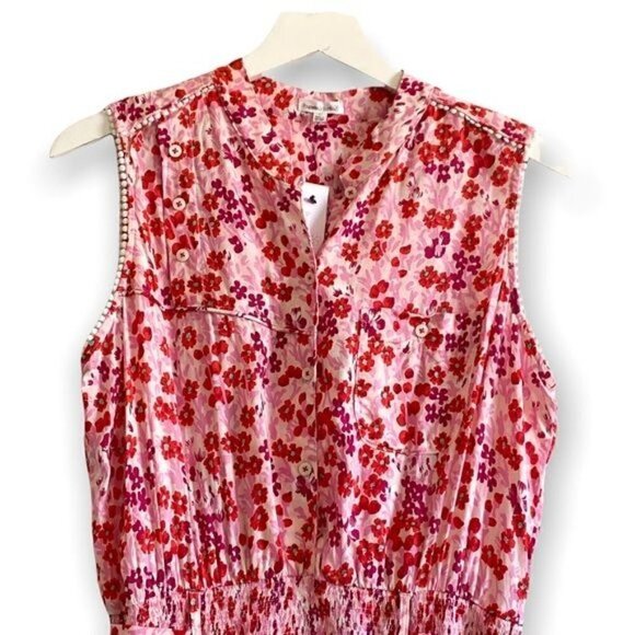 NWT Poupette St Barth Mini Dress, Felicia Floal Mini Dress, Pink Daffodil - Picture 5 of 15